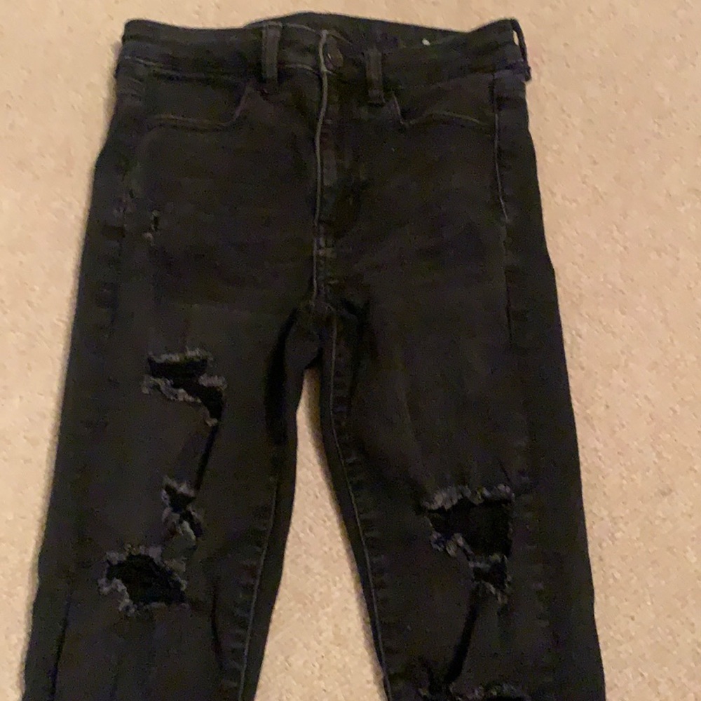 American Eagle ripped black jeans